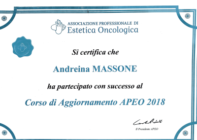 attestato estetica oncologica aggiornamenti apeo